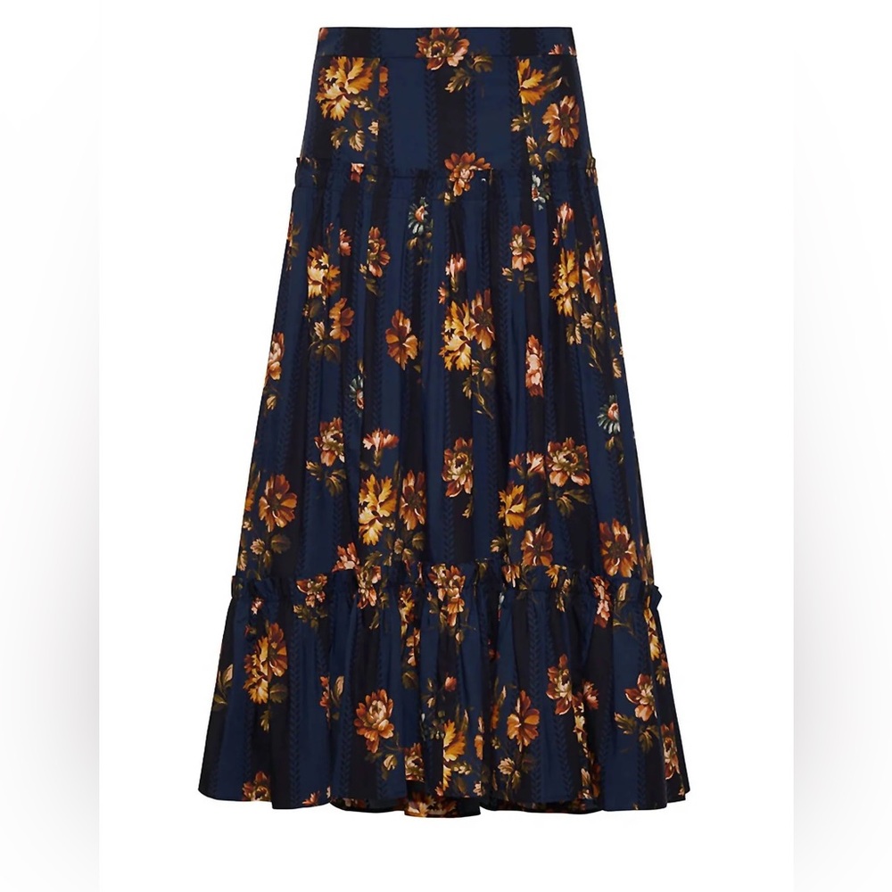 NWOT Cara Cara Tisbury Skirt Amour Flora Navy USSize4 - Picture 2 of 3